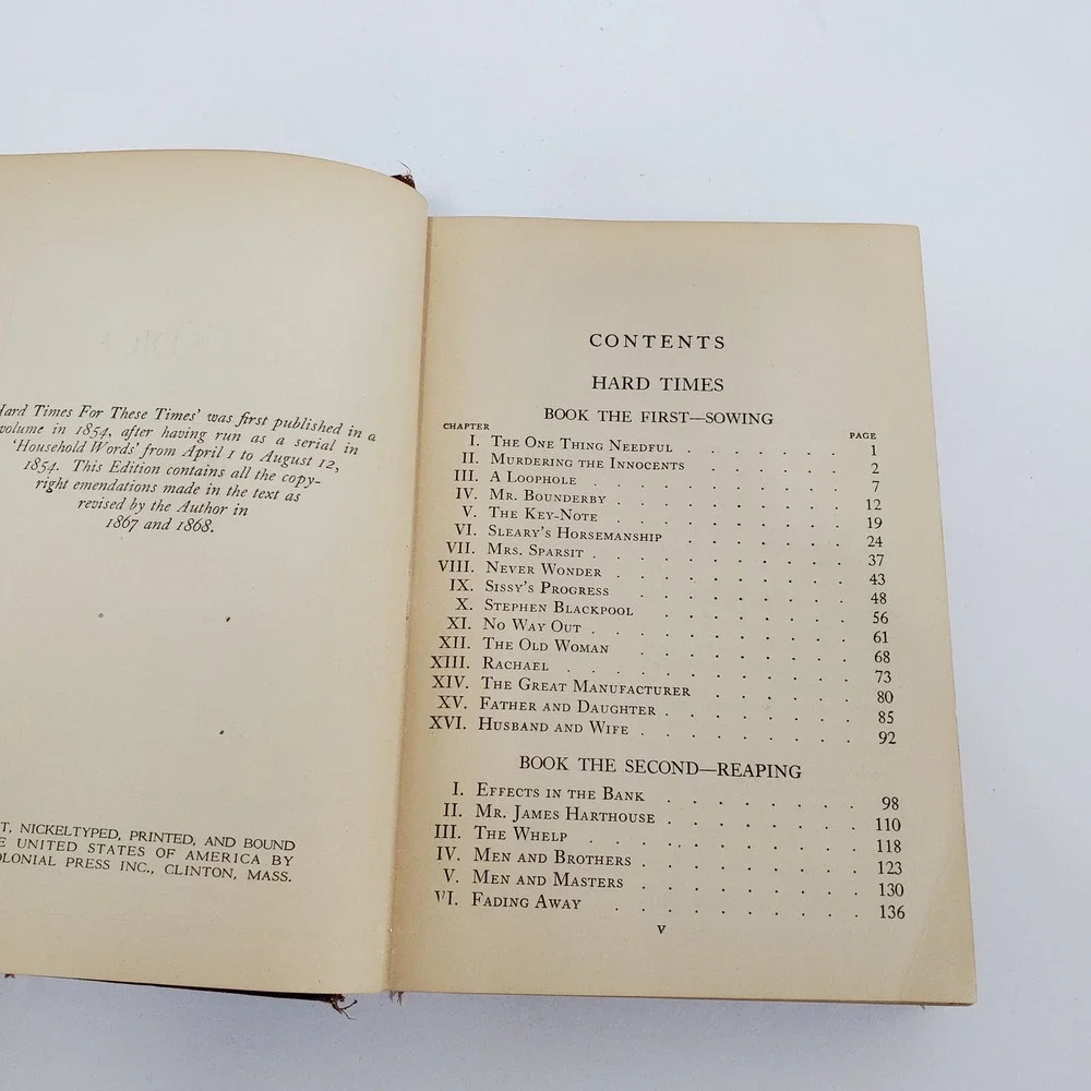 Charles Dickens Hard Times Pictures From Italy‎ Volume XII Antique Book